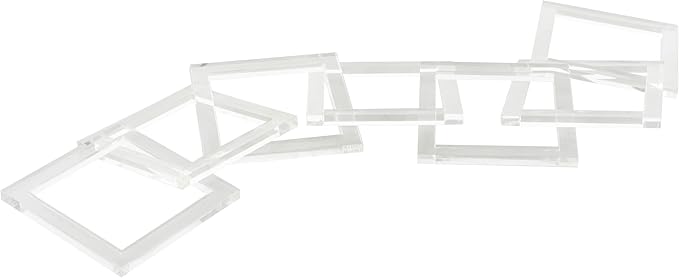 Deco 79 Acrylic Plastic Chain Decorative Sculpture Square 7 Link Home Decor Statue, Accent Figurine 28" x 0" x 5", Clear