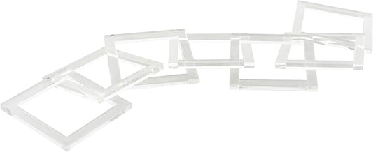 Deco 79 Acrylic Plastic Chain Decorative Sculpture Square 7 Link Home Decor Statue, Accent Figurine 28" x 0" x 5", Clear