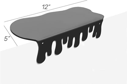 SetGame 2-Pack Acrylic Small Wall Shelves - 12 Inch Floating Shelf for Walls, Home Wall Display Ledges for Storage, Room Décor, Small Album & Items Organizer Display