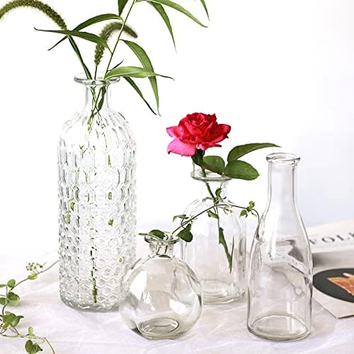 SOUJOY Set of 12 Small Glass Ball Bud Vase, Unique Mini Low Sitting Flower Vase, Clear Floral Centerpieces for Home Decor, Weddings, Floral Arrangements, Events, Parties