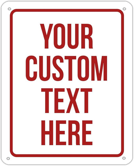 Custom Sign, Personalized Signs for Office, Business, Workplace, Warehouse, Airbnb, Warning Label, Delivery Red Border Signs, 18 x 24 Inches, Rust Free PVC, Waterproof, Hazard Information, Made in USA (Multi-color, 18x 24")