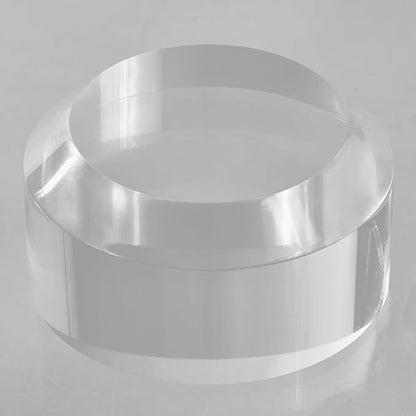 CiaoHER 2in Thickness Acrylic Disc Display Block Clear Polished Round Pedestal Stand Riser (5'' x 2'')