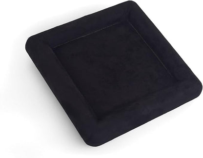 Black Velvet Jewelry Display Tray, Luxury Velvet Ring Holder Showcase for Necklaces Earrings, Jewelry Store Display and Ecommerce Photography Prop, 4.72x4.72 Inches (Black)