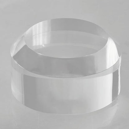 CiaoHER 2in Thickness Acrylic Disc Display Block Clear Polished Round Pedestal Stand Riser (4'' x 2'')