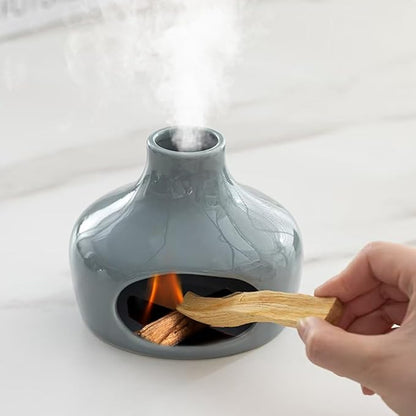 Handmade Ceramic Aroma Holder for Palo Santo Sage and Incense Sticks Meditation Yoga Relaxation Essential with Heat-Resistant Base Natural Home Decor Bowl