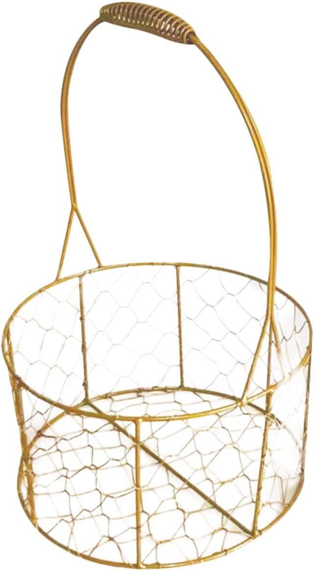 Gold Wire Flower Girl Basket Iron Wire Basket Wedding Storage Decorative