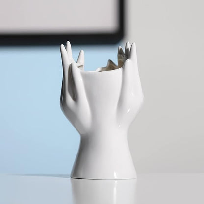 BrownLove Ceramic Face Vase White Flower Vase for Decor Female Form Face Vase Art Vase Modern Decorative Vase Centerpiece for Table Shelf Living Room Office Bedroom