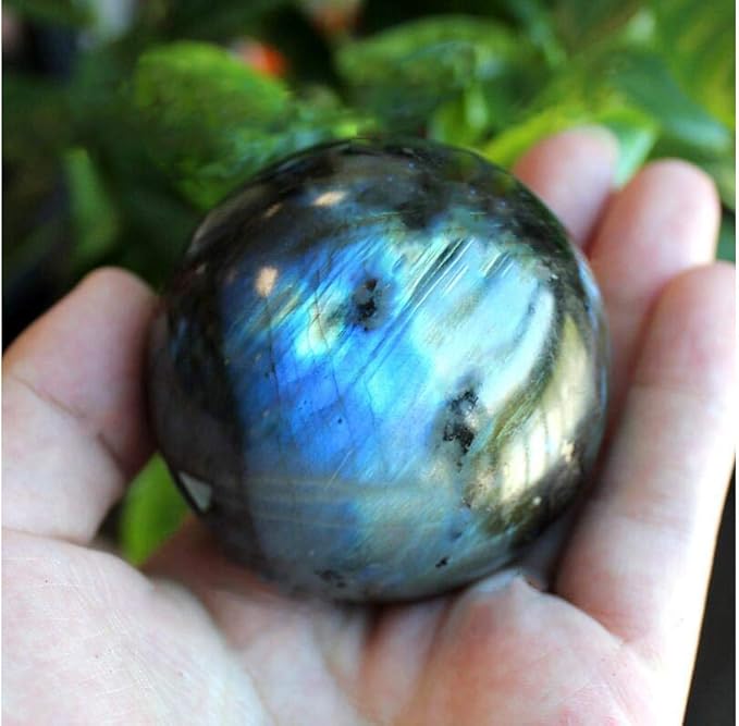 Natural Healing Crystal Gemstone Sphere Ball for Reiki Balancing Meditation Energy Home and Office Decoration (5cm, Labradorite)