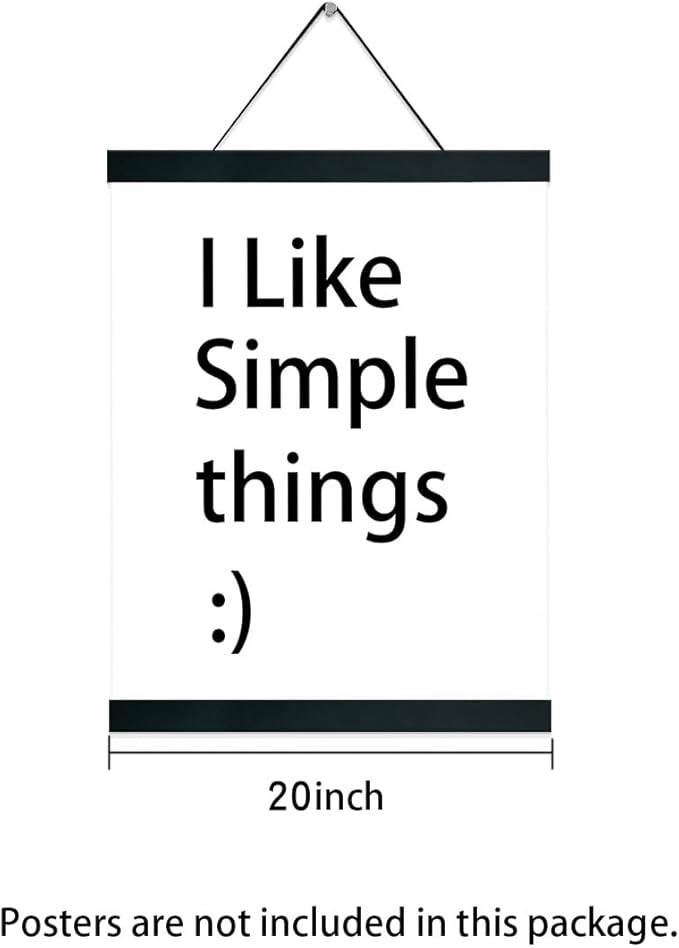 4 Pack Magnetic Poster Hanger Frame 20 inch Black- 20x24 20x30 20x28 Poster Frame for Wall Art Pictures Photos Prints Maps Diamond Art Painting
