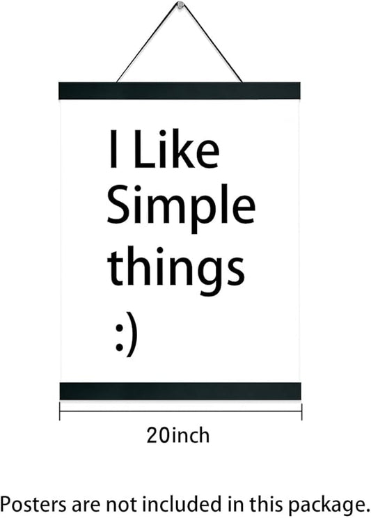 4 Pack Magnetic Poster Hanger Frame 20 inch Black- 20x24 20x30 20x28 Poster Frame for Wall Art Pictures Photos Prints Maps Diamond Art Painting
