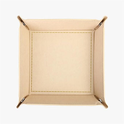 siduater Valet Tray Desktop Storage Organizer – Vegan Leather Catchall Bedside Vanity Tray Nightstand Caddy Holder for Remote Controller, Watch, Keys, Phone, Wallet, Coin, Jewelry, Beige