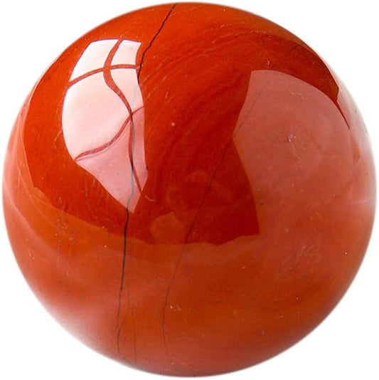 5-6CM/1.97-2.36inch Magical Natural Red Jasper Stone Ball Quartz Crystal Mineral Reiki Treatment Home Office Degaussing Decoration Collection Gem(Red Jasper, 50-60mm)