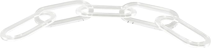 Deco 79 Acrylic Plastic Chain Decorative Sculpture Oval 5 Link Home Decor Statue, Accent Figurine 27" x 0" x 4", Clear