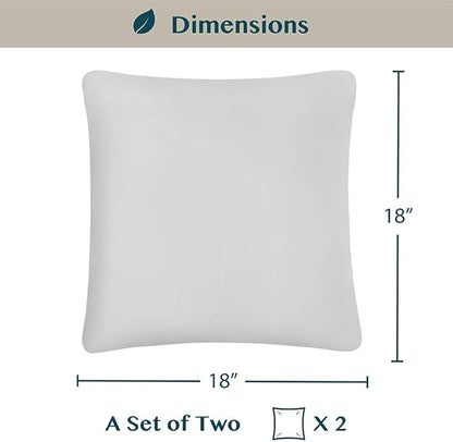 PAVILIA Light Gray Throw Pillow Covers 18x18 Set of 2, Decorative Pillow Cases for Bed Sofa Couch, Boho Aesthetic Accent Decor Cushion Bedroom Living Room, Velvet Square Euro Sham Covers, Light Grey