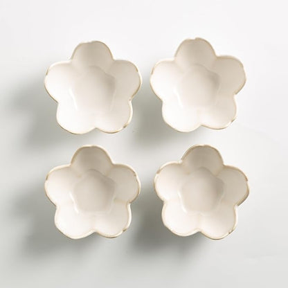 Ceramic Ring Holder Tray - Decorative Floral Trinket Bowl for Jewelry Storage & Vanity Decor(white)