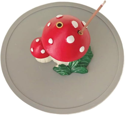 Mushroom Incense Holder for Sticks, Cute Mushroom Incense Burner Dual Sizes Holes for Sticks, Statue Christmas Home Decorations, Unique Gift for Women Men