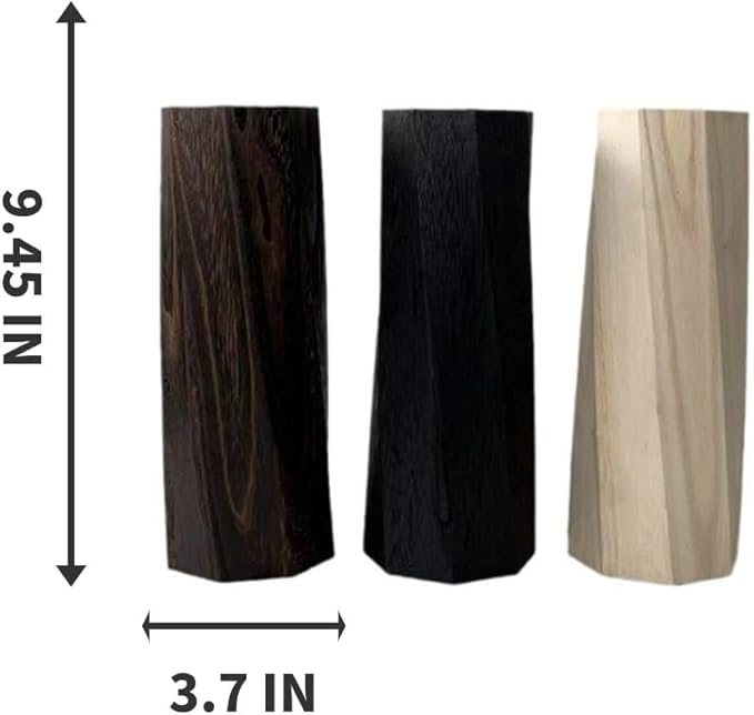 Handcrafted Natural Wood Vase | Eco-Friendly Home Decor | Unbreakable Rustic Flower Vase for DIY Painting | 9.5" Wooden Decorative (vase Brown)