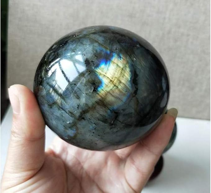 Natural Healing Crystal Gemstone Sphere Ball for Reiki Balancing Meditation Energy Home and Office Decoration (5cm, Labradorite)