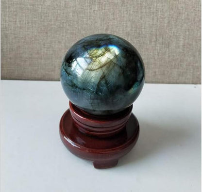 Natural Healing Crystal Labradorite Gemstone Sphere Ball 70mm for Reiki Balancing Meditation Energy Home and Office Decoration (7cm, Labradorite)