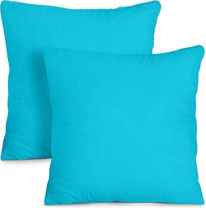 Upgrade Your Bedding Experience with The Made of 100% Cotton Euro Shams 2 Pack Cushion Cover 26"x 26"Size fits Decorative Cover. Envelope Closure Turquoise