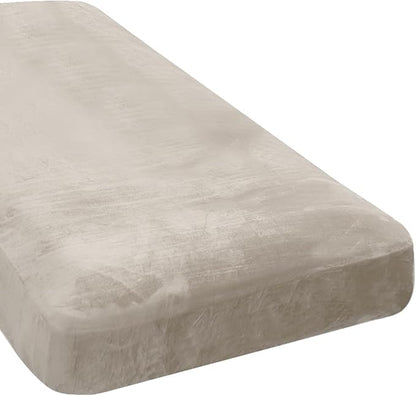 H.VERSAILTEX Velvet Stretch Individual Chaise Cover Sectional Couch Covers for L Shaped Sofa Both Left/Right Furniture Protector Seat Cushion Sofa Cover (1 Piece Chaise Cover, French Oak)