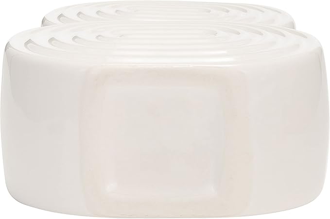 Decorative Flower Vase for Home Decor – Ceramic Modern Flower Vase with Stacked Design, Stylish Table Centerpiece for Living Room or Entry Display - Boho for Faux Flowers and Greenery – 10", White