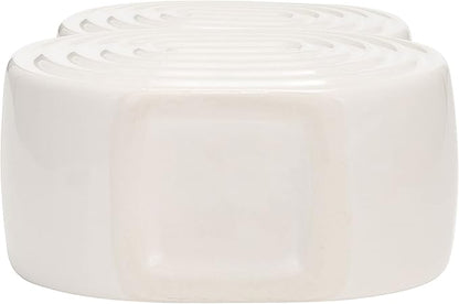 Decorative Flower Vase for Home Decor – Ceramic Modern Flower Vase with Stacked Design, Stylish Table Centerpiece for Living Room or Entry Display - Boho for Faux Flowers and Greenery – 10", White