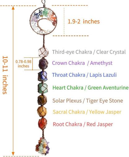 Anjiucc Handmade Crystal Window Car Hanging Ornaments 7 Chakra Home Ornament Yoga Meditation Decoration