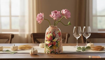 Handmade Mosaic Ceramic Vase – Lotus Design – 26 cm (10.2 in) – Home Décor – Heritage T&T Mosaic Collection – Bat Trang Vietnam