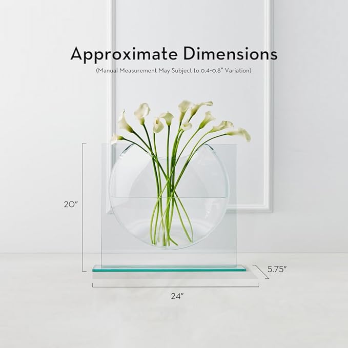 Z GALLERIE Clear Ellipse Vase for Centerpieces Home Decor, Cute Bookshelf Decor, Artistic and Cultural Glass Vases for Home Office (Not Including Flowers)