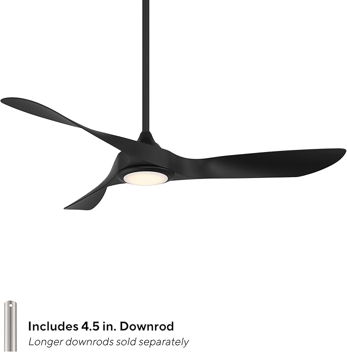 WAC Lighting Swirl 3-Blade Aluminum Smart Ceiling Fan in Matte Black
