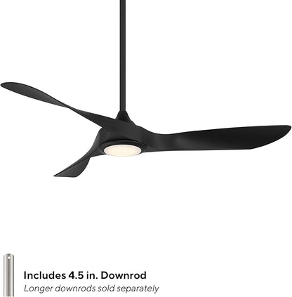 WAC Lighting Swirl 3-Blade Aluminum Smart Ceiling Fan in Matte Black