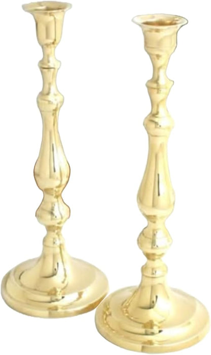 Brass Candlesticks. 11 "H - Set of 2 Brass CandleHolders,Taper Candle Holder for Candlesticks Gold Dining Candelabra Candle Holder for Dining Home