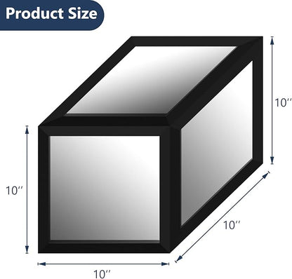 Geometric Wall Mounted Mirrors DIY Wood Framed Home & Office Decor Glass Mirror, Black