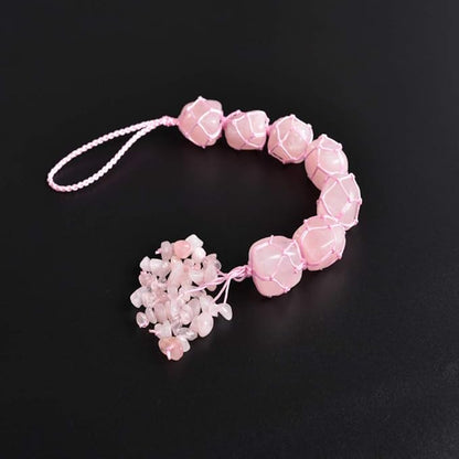 Healing Crystals Home Interior Decoration Car Hanging Ornaments Good Luck Home Decor for Reiki Healing Good Luck Feng Shui Decorations (Rose Quartz)