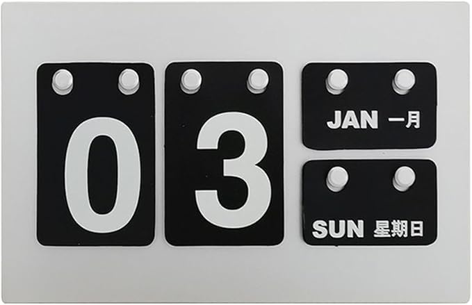 Calendar for Desk, Daily Desktop Perpetual Desk Calendar, Cute Date Display Desk Accessory for Home Office Decor, Teacher, Classroom, Reusable Yearly (BLACK)