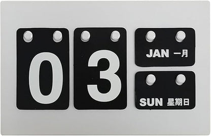 Calendar for Desk, Daily Desktop Perpetual Desk Calendar, Cute Date Display Desk Accessory for Home Office Decor, Teacher, Classroom, Reusable Yearly (BLACK)