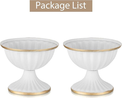 Sziqiqi Mini White Flower Arrangement Pots for Centerpiece Table Decorations Metal Vase Urn Planter Decor for Home Wedding Party Christmas (3.7IN-10PCS, White)
