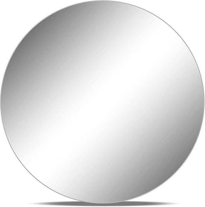 WGVI WGV Round Mirror Plate Sets Bulk 12" Diameter, 4.5 mm Thickness, Frameless Sanded Edges, Quality Thick Candle Tray, Home Event Party Wedding Table Centerpiece Wall Decor, 10 Pieces