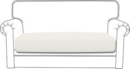 Easy-Going Stretch Loveseat Cushion Cover Sofa Cushion Furniture Protector Sofa Seat Sofa Slipcover Sofa Cover Soft Flexibility with Elastic Bottom(Loveseat Cushion, Cream)
