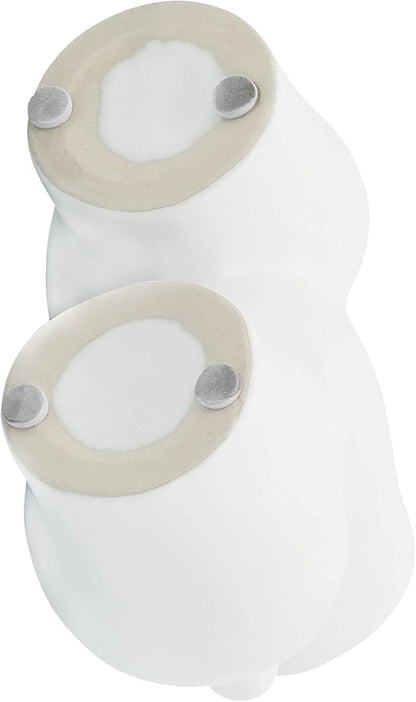 Sagebrook Home Modern Glam Decorative Vase - Unique Body Shape Design - Stoneware Ceramic - Stylish Home & Office Accent - Perfect for Living Room, Bedroom, or Desk - 6" White