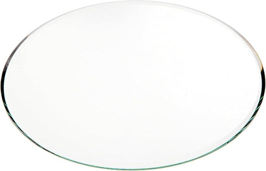 Plymor 6" Round, 3mm Thick Beveled Glass Mirror Circle, Pack of 2