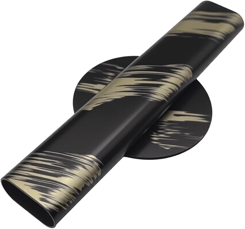 Self Adhesive Wall Vase Metal Tube Decoration Holder Used to Display Dried Flower, Faux Flowers, Fake Flowers, Also Suitable for Cemetery Memorial Decoration (1 Pcs Black and Gold Stripe)