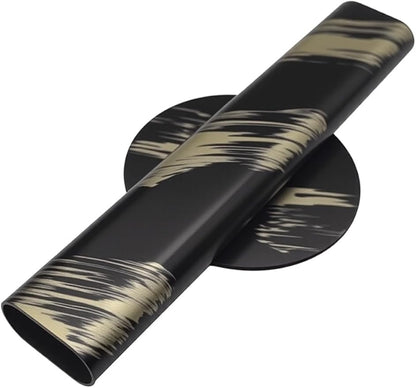 Self Adhesive Wall Vase Metal Tube Decoration Holder Used to Display Dried Flower, Faux Flowers, Fake Flowers, Also Suitable for Cemetery Memorial Decoration (1 Pcs Black and Gold Stripe)