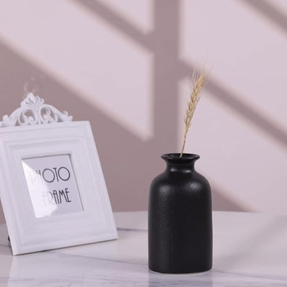 Ceramic Bud Vases Set of 6, Black Bud Vase Set for Flowers Pampas Grass, Mini Pottery Vase with Minimalist Modern Rustic Style for Table Centerpieces of Home, Office, Wedding