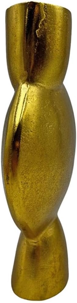 Pemberly Row 8.5" Decorative Handmade Aluminum Abstract Round Flower Vase - Gold