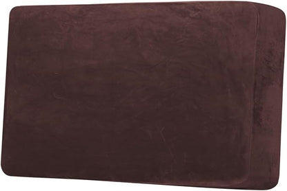 H.VERSAILTEX Velvet Stretch Individual Couch Cushion Cover Plush Slipcover for Loveseat Sofa Furniture Protector Seat Cover (1 Piece Loveseat Cushion Cover, Brown)