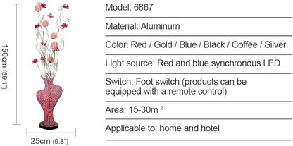Nordic Modern Flower Floor Lamp Fashion Art Living Room Sofa Bedroom Wedding LED Originality Decorative Standing Light (Style 19)