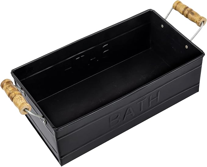 MyGift Back of Toilet Basket – Vintage Bronze Metal Bathroom Basket for Organizing Bath Decor & Accessories