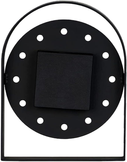 SOFFEE DESIGN One-Piece Tabletop Clock Arched Frame Without Scale Modern Minimalist Design, Desk Clock Battery Operated Non Ticking for Office Bedroom Living Room, Black